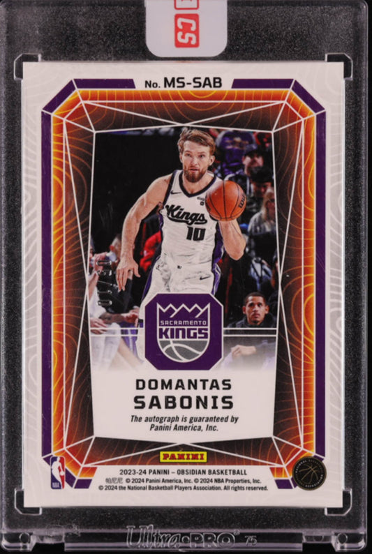 Domantas Sabonis 2023-24 Panini Obsidian Magmatic Signatures Electric Etch Gold Flood #2