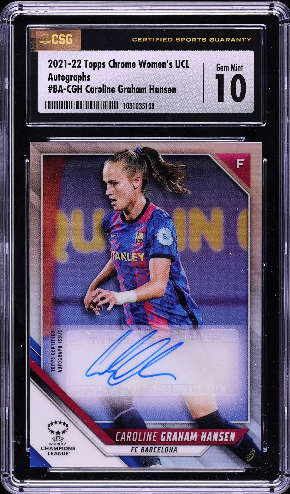 2021 Topps Chrome Women's UEFA Caroline Graham Hansen AUTO #BA-CGH