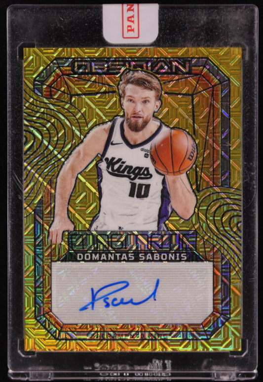 Domantas Sabonis 2023-24 Panini Obsidian Magmatic Signatures Electric Etch Gold Flood #2