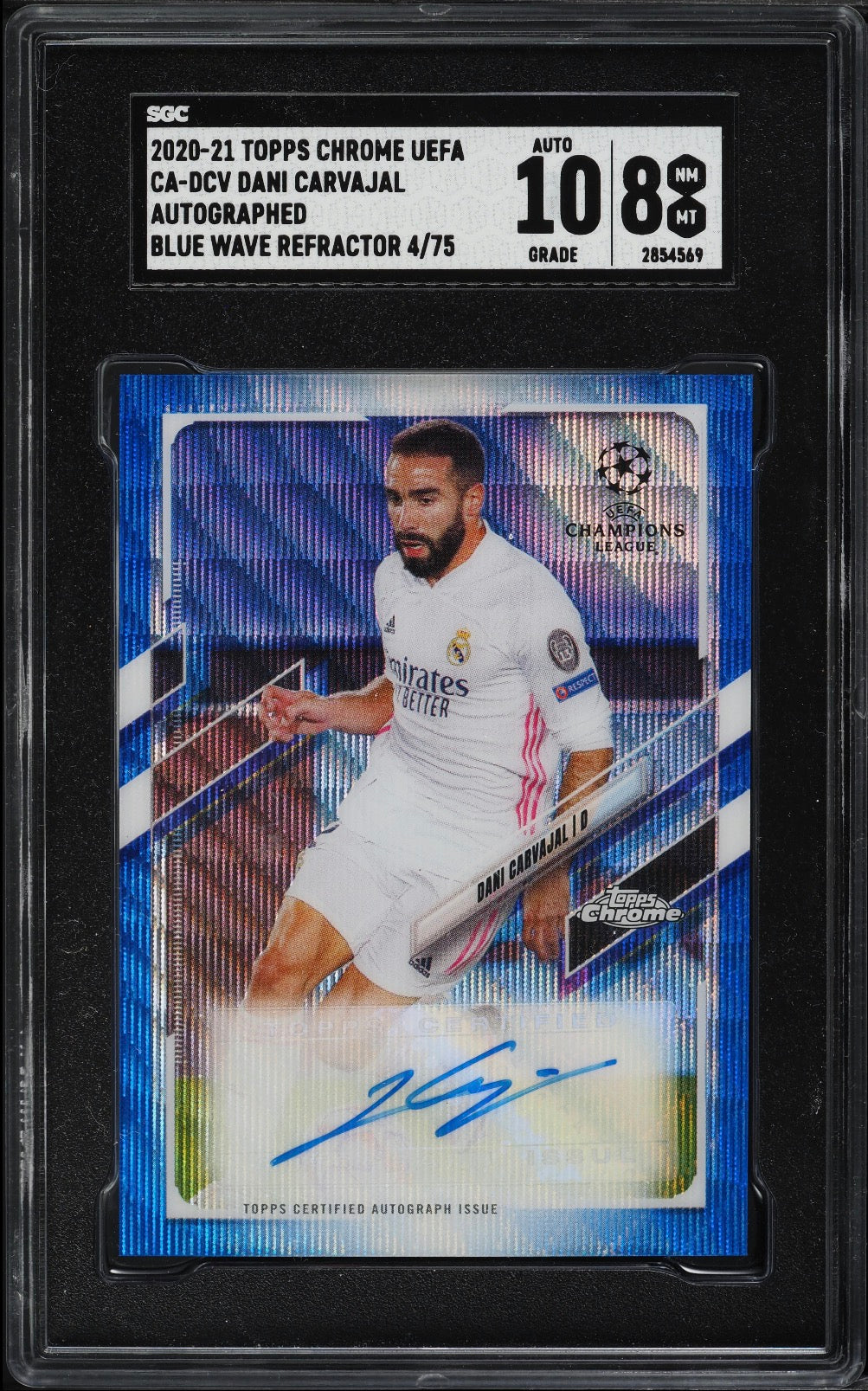2020 Topps Chrome UEFA Blue Wave Refractor Dani Carvajal AUTO