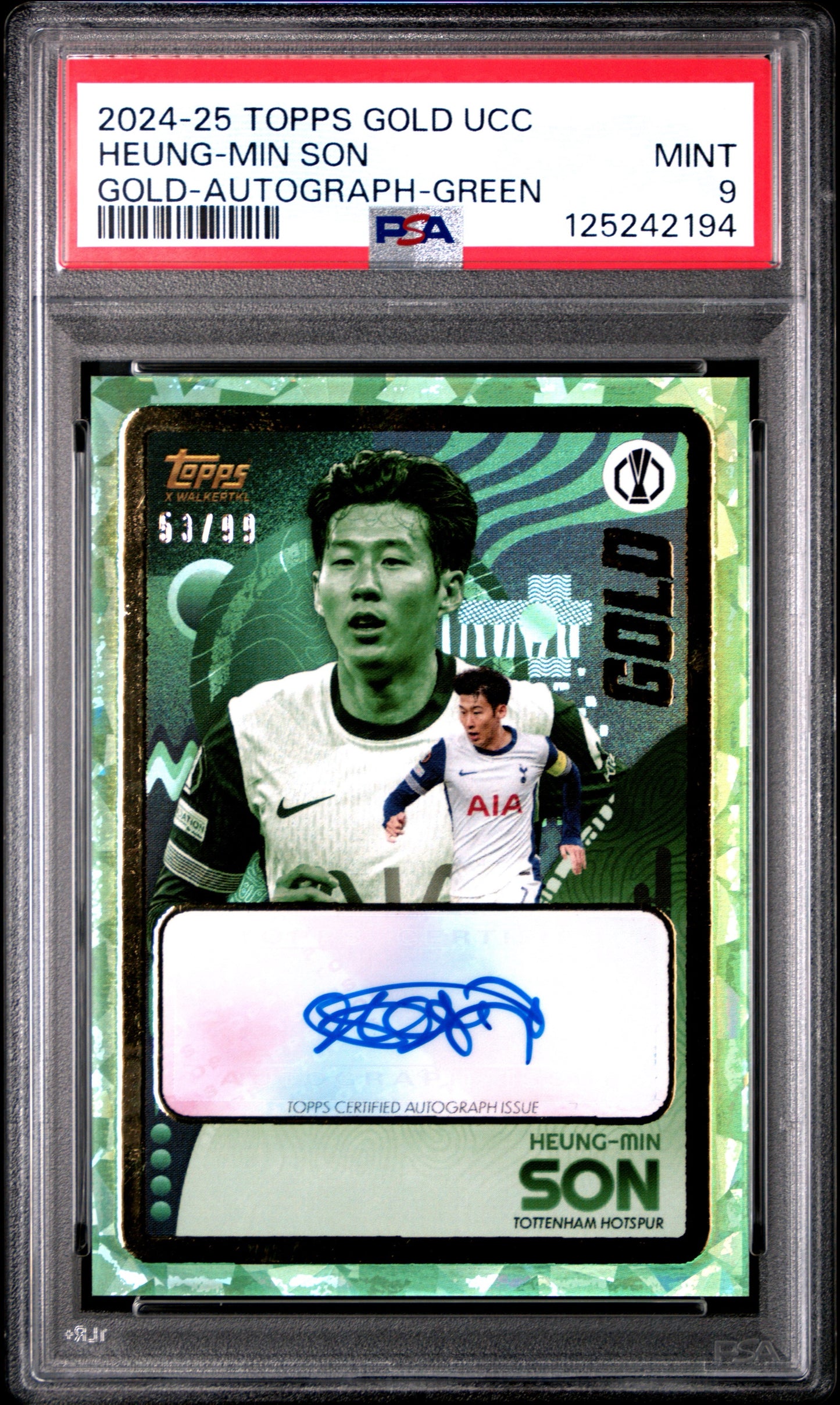 2024-25 TOPPS GOLD X WALKERTKL UEFA CLUB COMPETITIONS GOLD HEUNG-MIN SON GOLD-AUTOGRAPH-GREEN