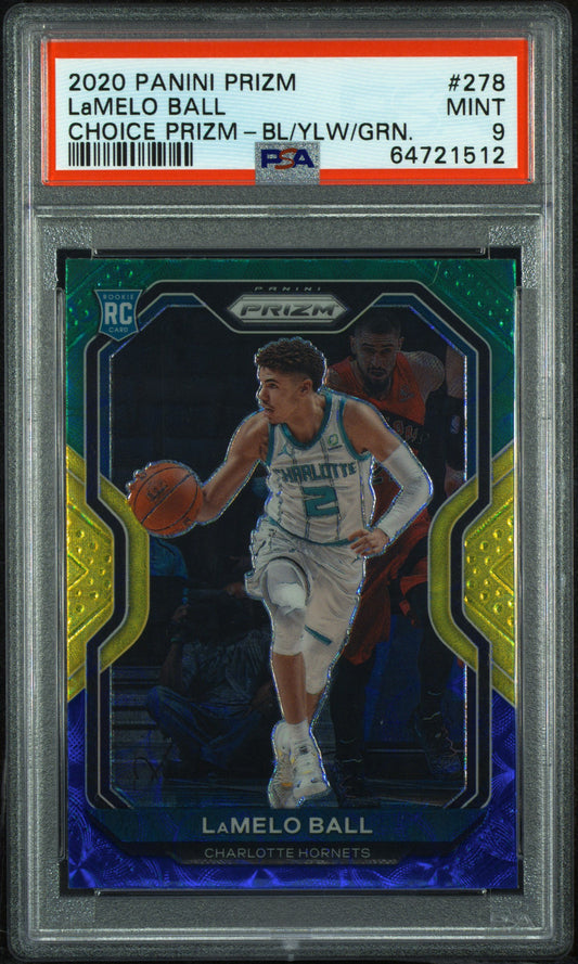 2020 PANINI PRIZM #278 LAMELO BALL CHOICE PRIZM-BL/YLW/GRN.
