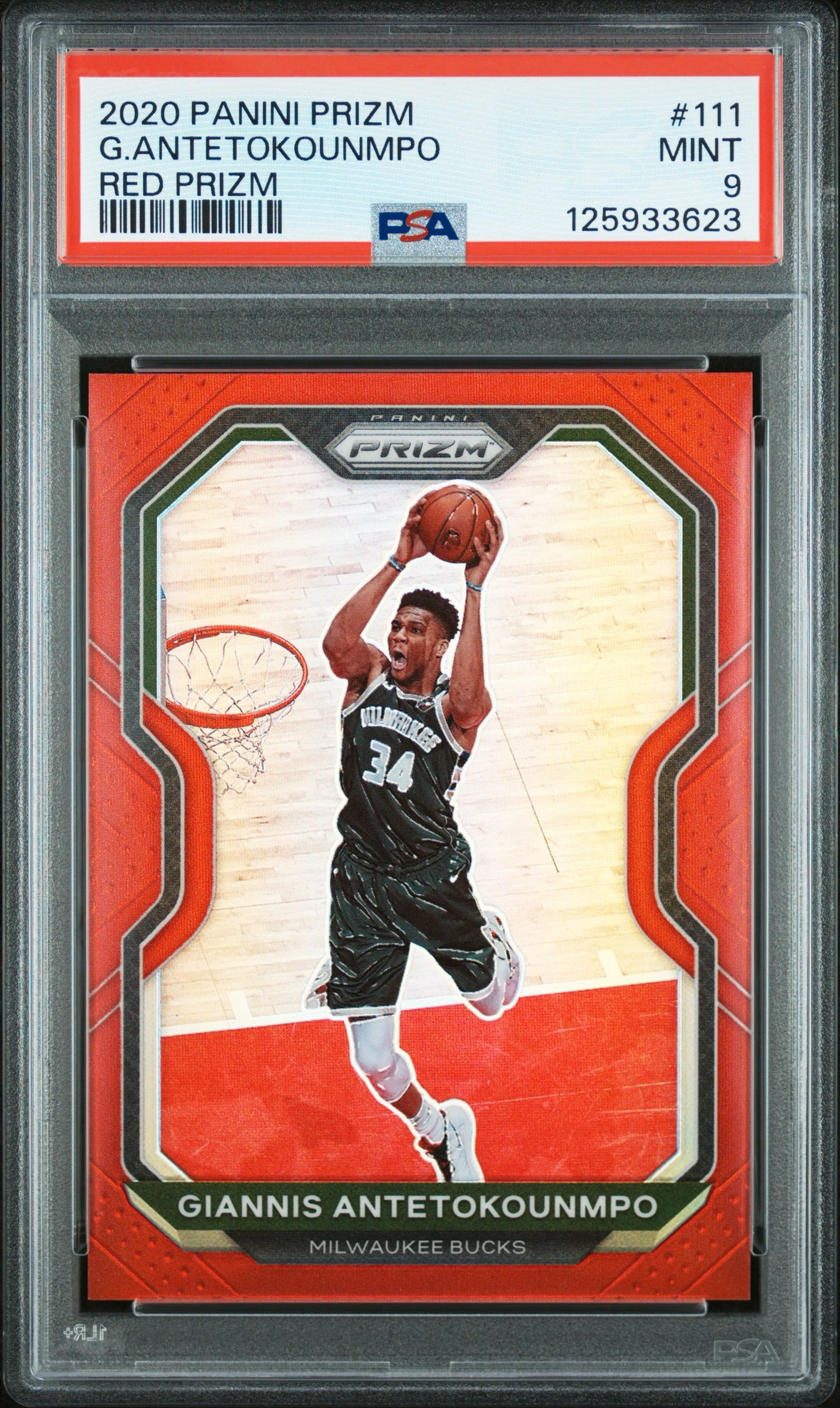 2020 PANINI PRIZM #111 G.ANTETOKOUNMPO RED PRIZM