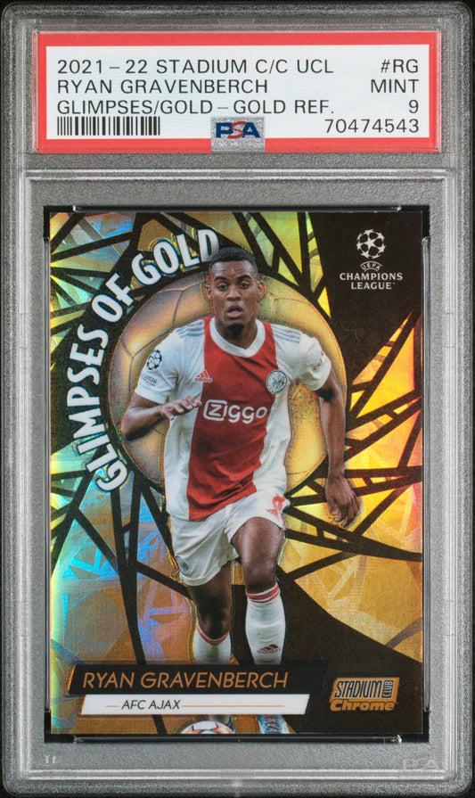 2021 Stadium Club Chrome Glimpses Gold Refractor Ryan Gravenberch