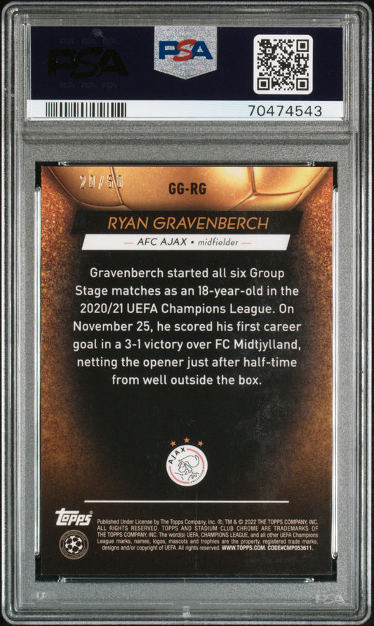 2021 Stadium Club Chrome Glimpses Gold Refractor Ryan Gravenberch