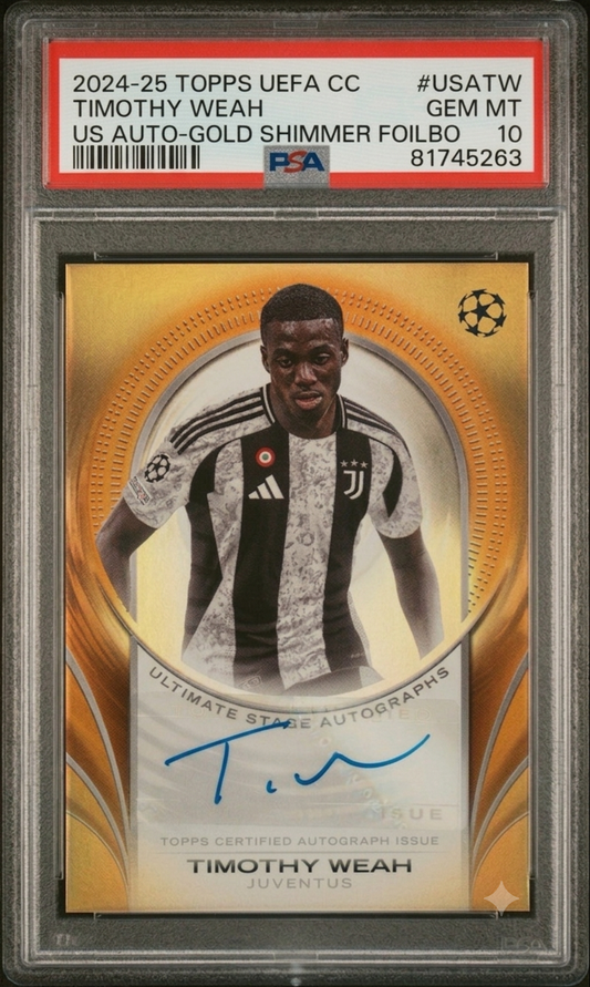 2024-25 TOPPS UEFA CLUB COMPETITIONS ULTIMATE STAGE AUTOGRAPHS #USATW TIMOTHY WEAH US AUTO-ORANGE FOILBOARD
