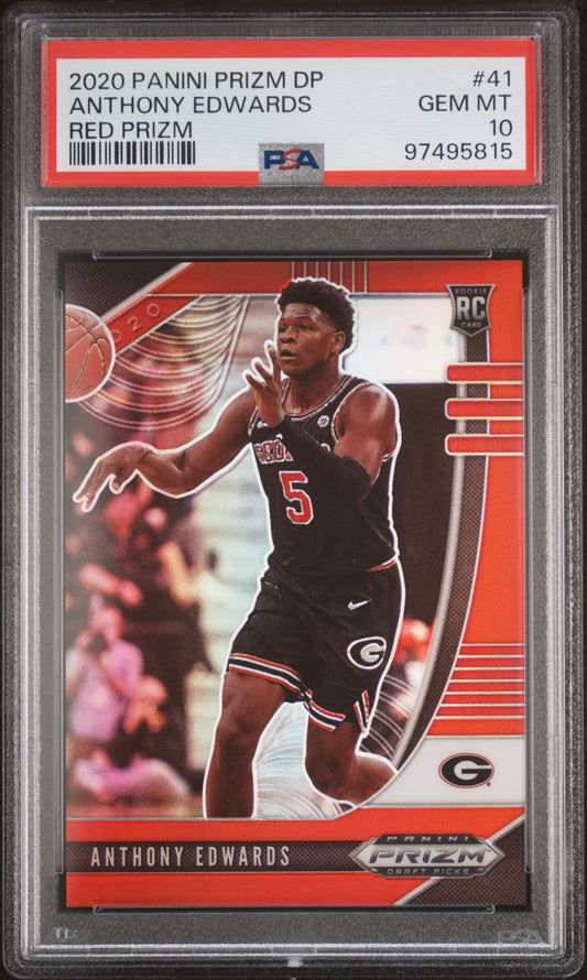 2020 Panini Prizm Draft Picks Red Prizm Anthony Edwards ROOKIE #41