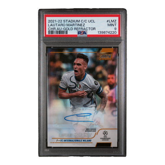 2021 TOPPS STADIUM CLUB CHROME UEFA CHAMPIONS LEAGUE CHROME AUTOGRAPHS #LMZ LAUTARO MARTINEZ CHR.AU-GOLD REFRACTOR