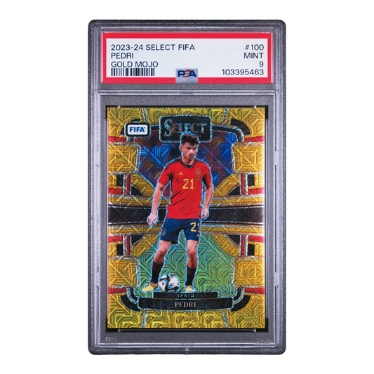 2023-24 PANINI SELECT FIFA #100 PEDRI GOLD MOJO