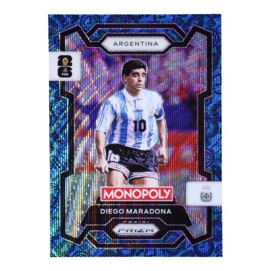 Diego Maradona 2026 Panini Prizm Monopoly World Cup Four Corners Blue Wave Prizms #3