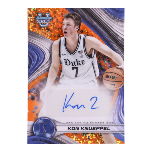 Kon Knueppel 2024-25 Bowman's Best University Best of '24 Autographs Orange Mini-Diamond Refractors #B24KKN RC