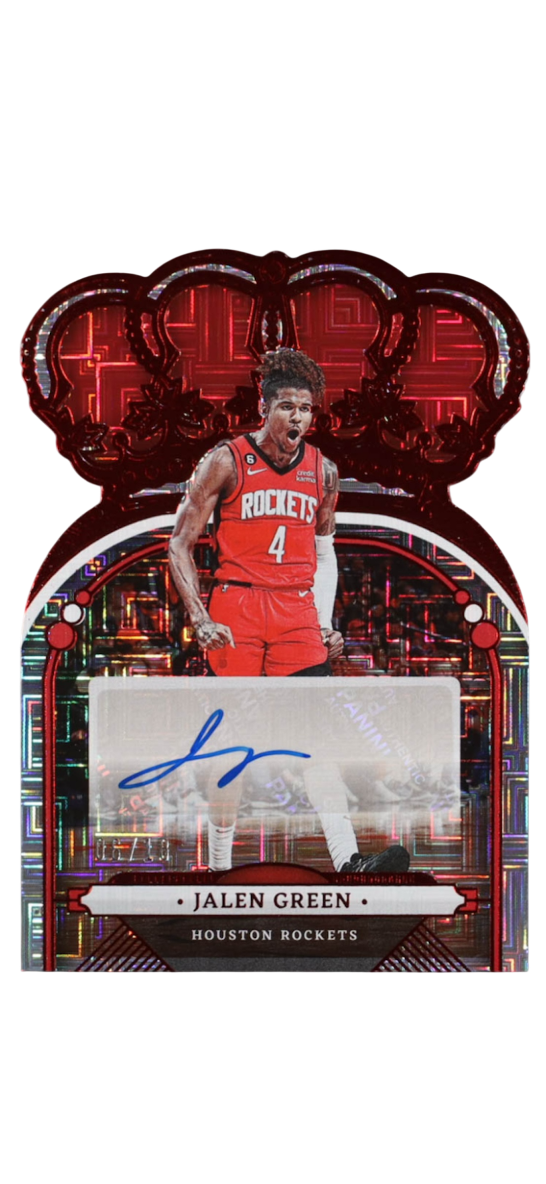 Jalen Green 2022-23 Crown Royale Crown Autographs Asia Red #46