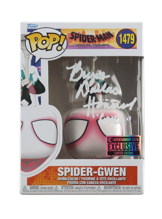 Bryce Dallas Howard Signed "Spider-Man: Across The Spider-Verse" #1479 Spider-Gwen Funko Pop! Bobble-Head Figure Inscribed "Gwen"