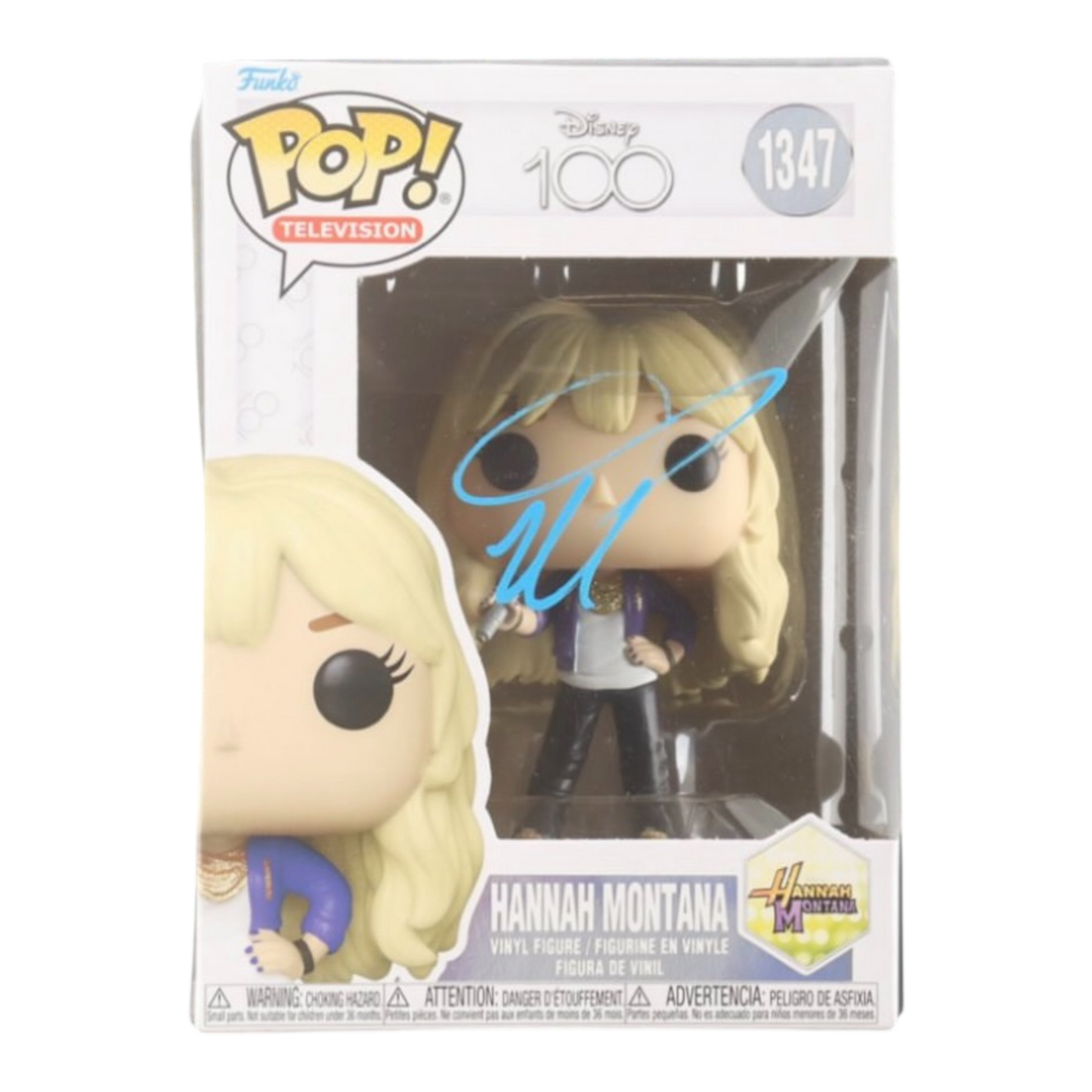 Miley Cyrus Signed "Disney 100" #1347 Hannah Montana Funko  (JSA)