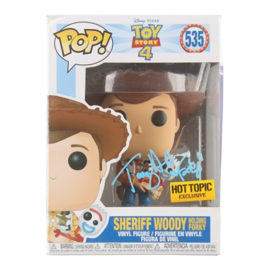Tony Hale Signed "Toy Story 4" #535 Sheriff Woody Holding Forky Funko(Beckett)