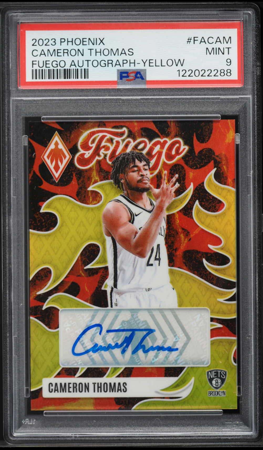 2023 Panini Phoenix Fuego Yellow Cameron Thomas AUTO #FACAM