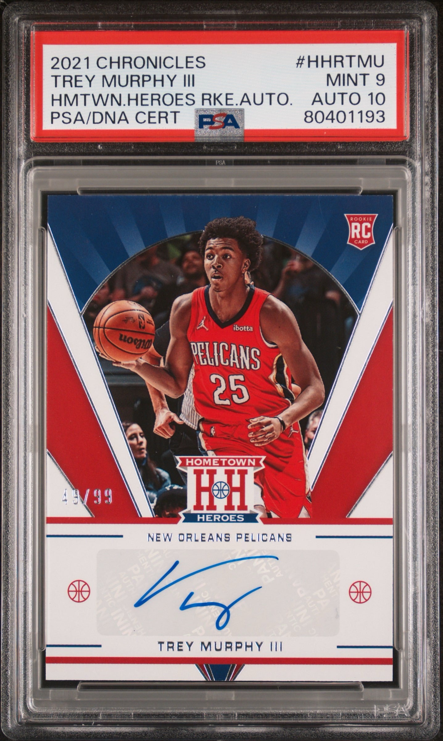 2021 PANINI CHRONICLES HOMETOWN HEROES ROOKIE AUTOGRAPHS #HHRTMU TREY MURPHY III HMTWN.HEROES RKE.AUTO