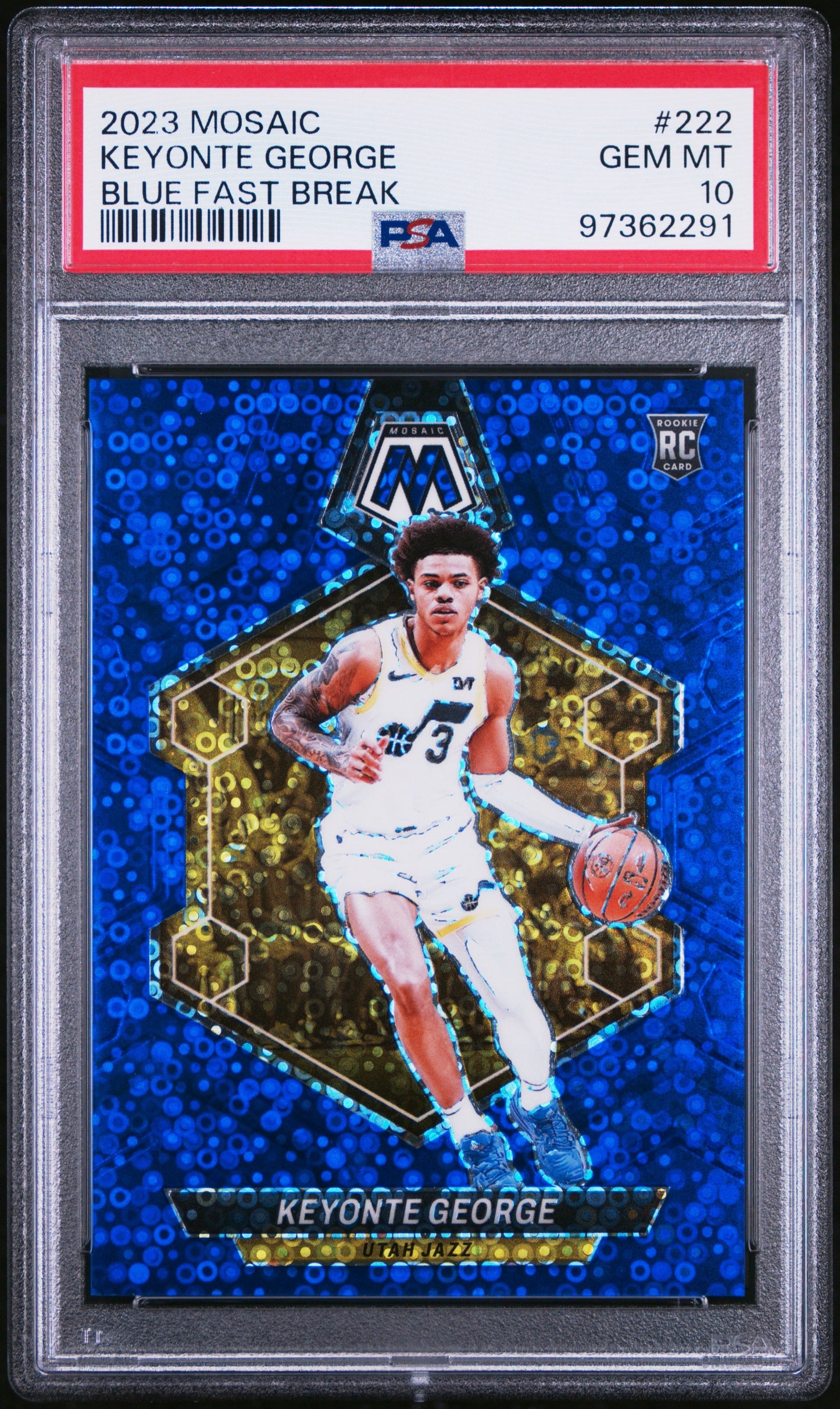 2023 PANINI MOSAIC #222 KEYONTE GEORGE BLUE FAST BREAK