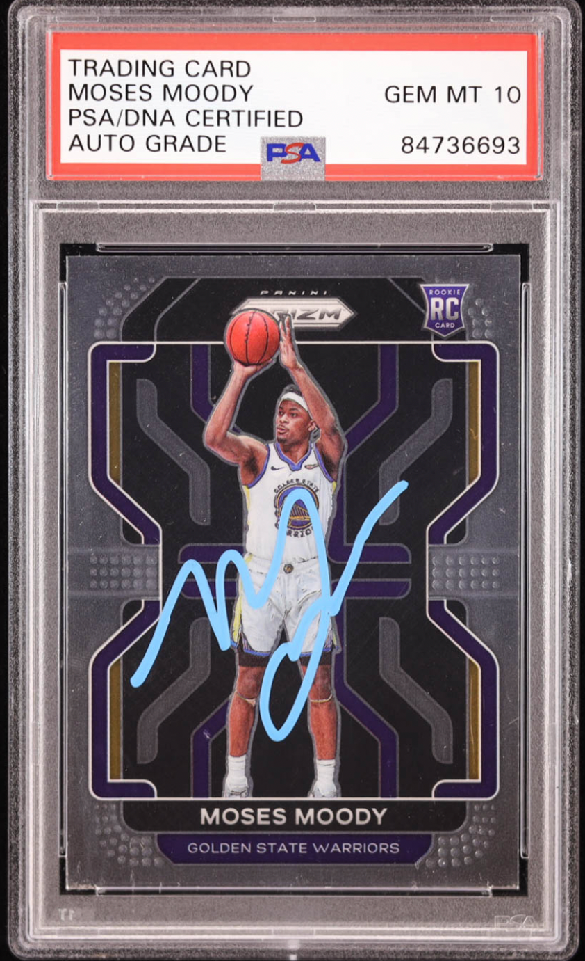 Moses Moody Signed 2021-22 Panini Prizm #308