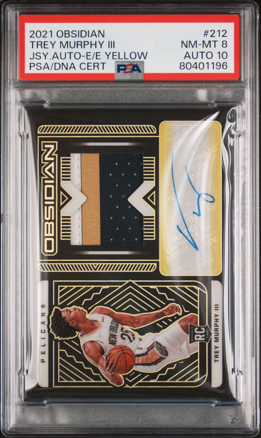2021 PANINI OBSIDIAN #212 TREY MURPHY III JSY.AUTO-E/E YELLOW