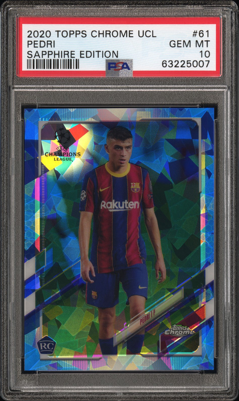 2020 TOPPS CHROME UEFA CHAMPIONS LEAGUE SAPPHIRE EDITION #61 PEDRI SAPPHIRE EDITION