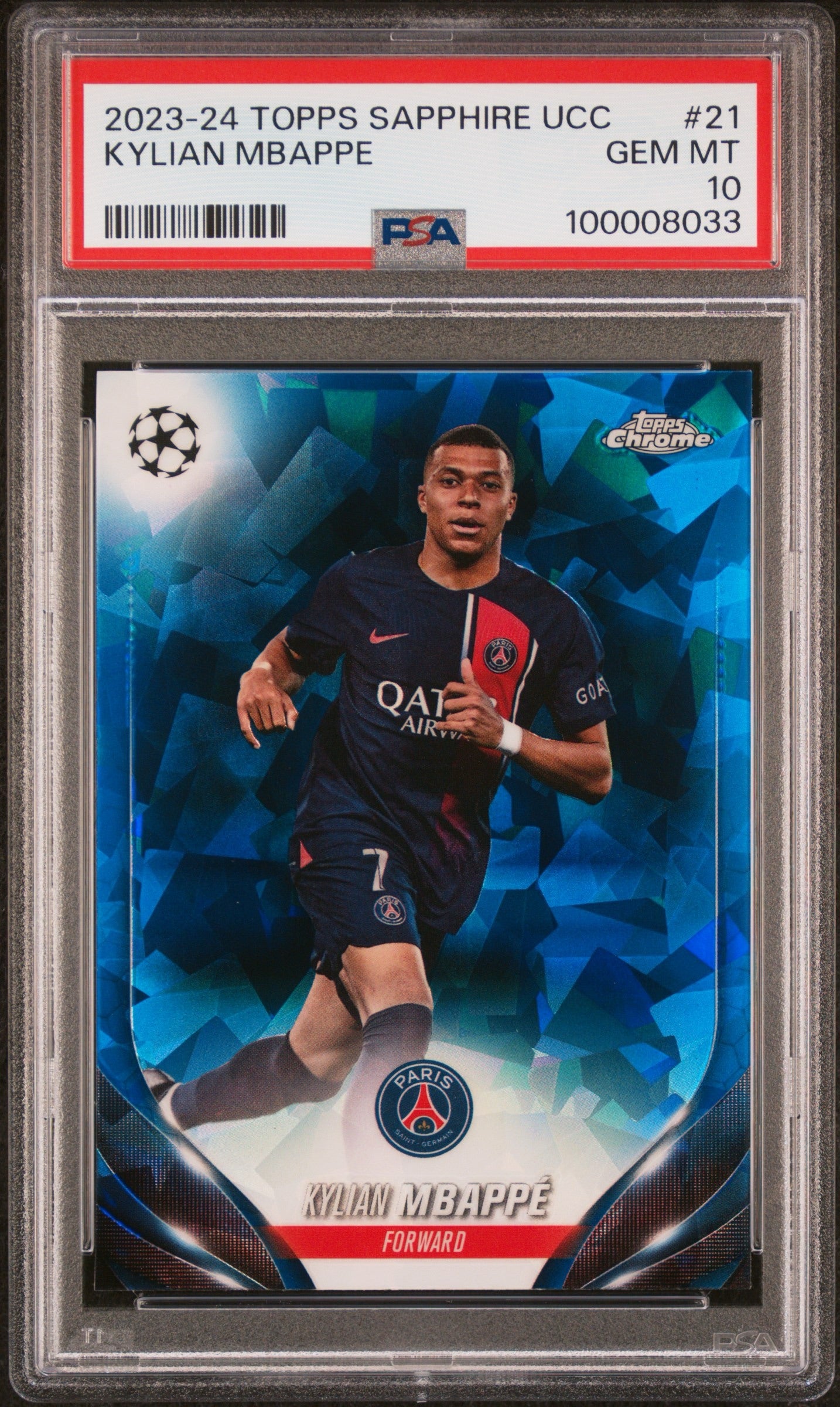 2023-24 TOPPS CHROME SAPPHIRE EDITION UEFA CLUB COMPETITIONS #21 KYLIAN MBAPPE