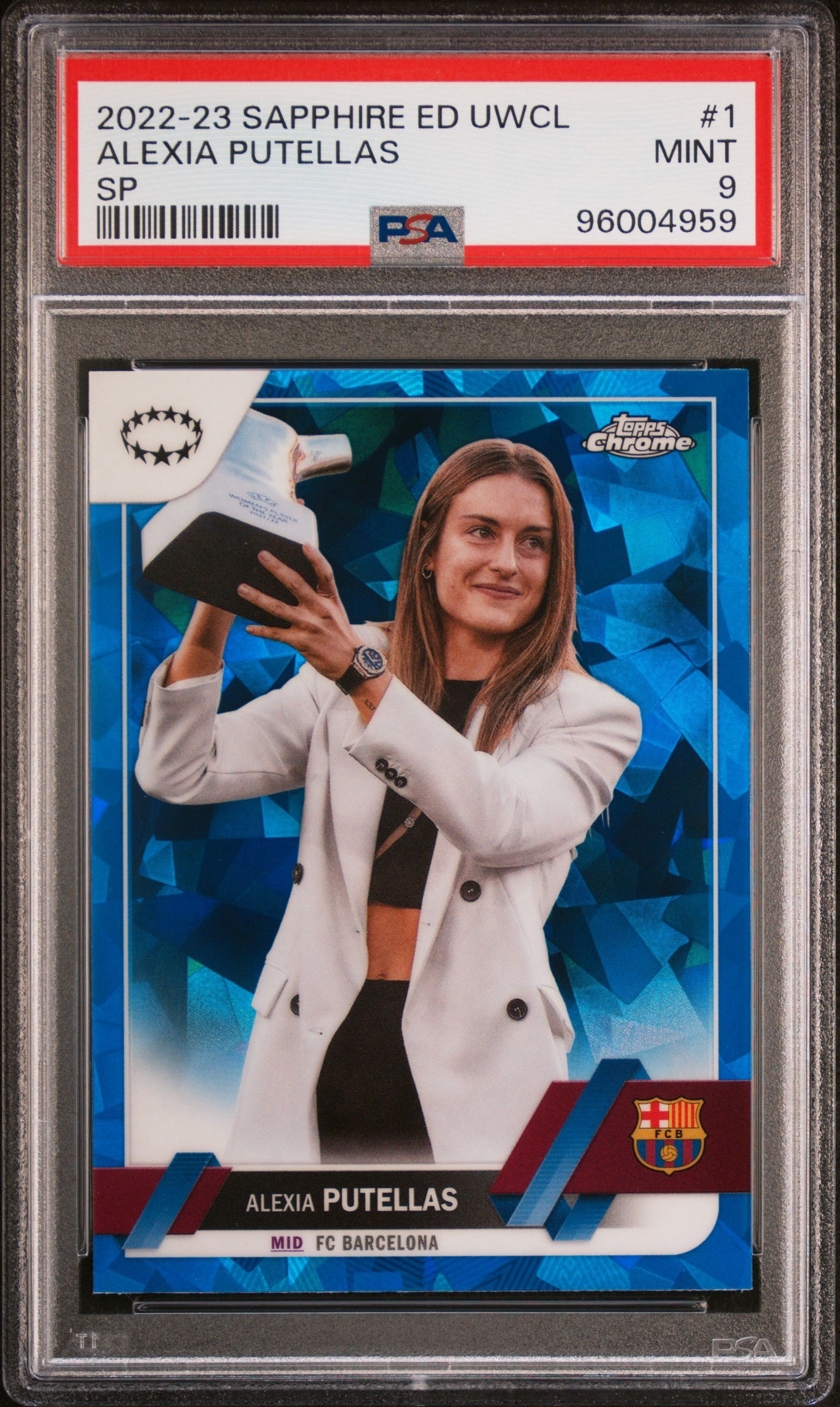2022-23 TOPPS CHROME SAPPHIRE EDITION UEFA WOMEN'S CHAMPIONS LEAGUE #1 ALEXIA PUTELLAS SP