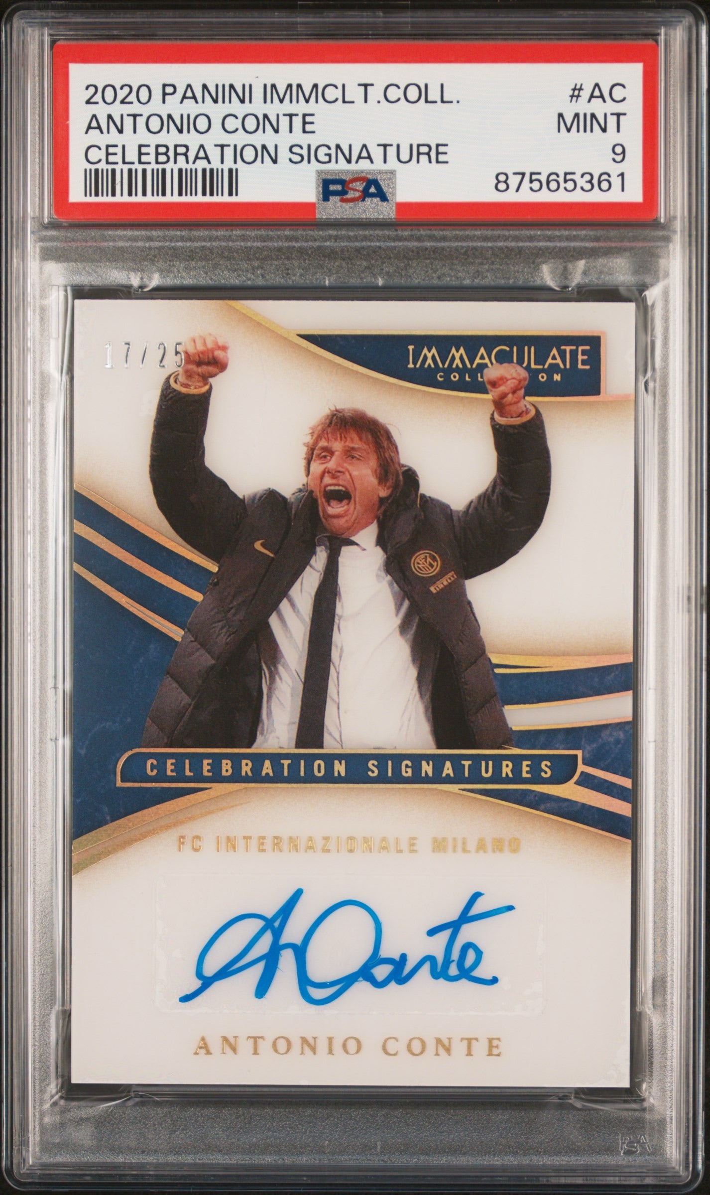 2020 PANINI IMMACULATE COLLECTION CELEBRATION SIGNATURES #AC ANTONIO CONTE