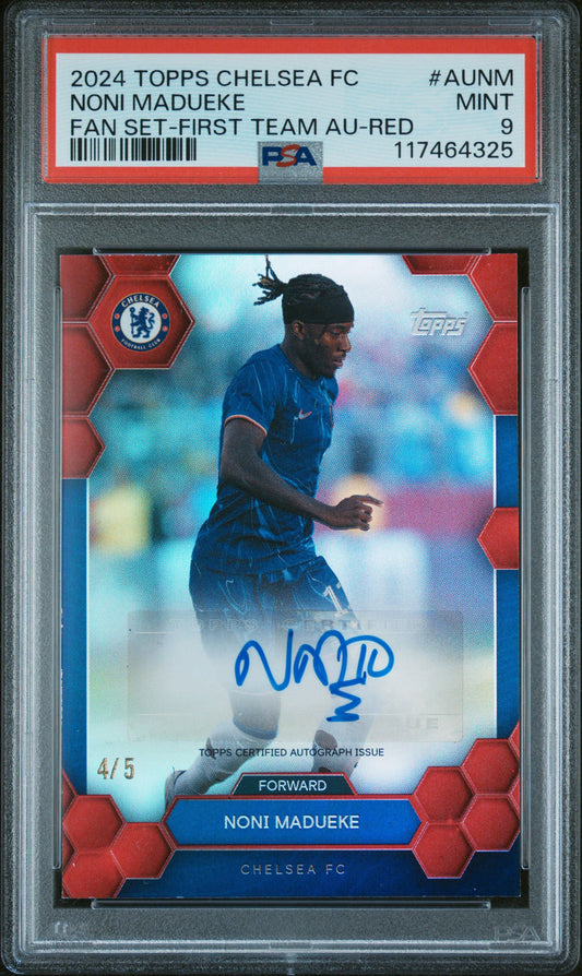 2024 TOPPS CHELSEA FC FAN SET FIRST TEAM AUTOGRAPH #AUNM NONI MADUEKE FAN SET-FIRST TEAM AU-RED