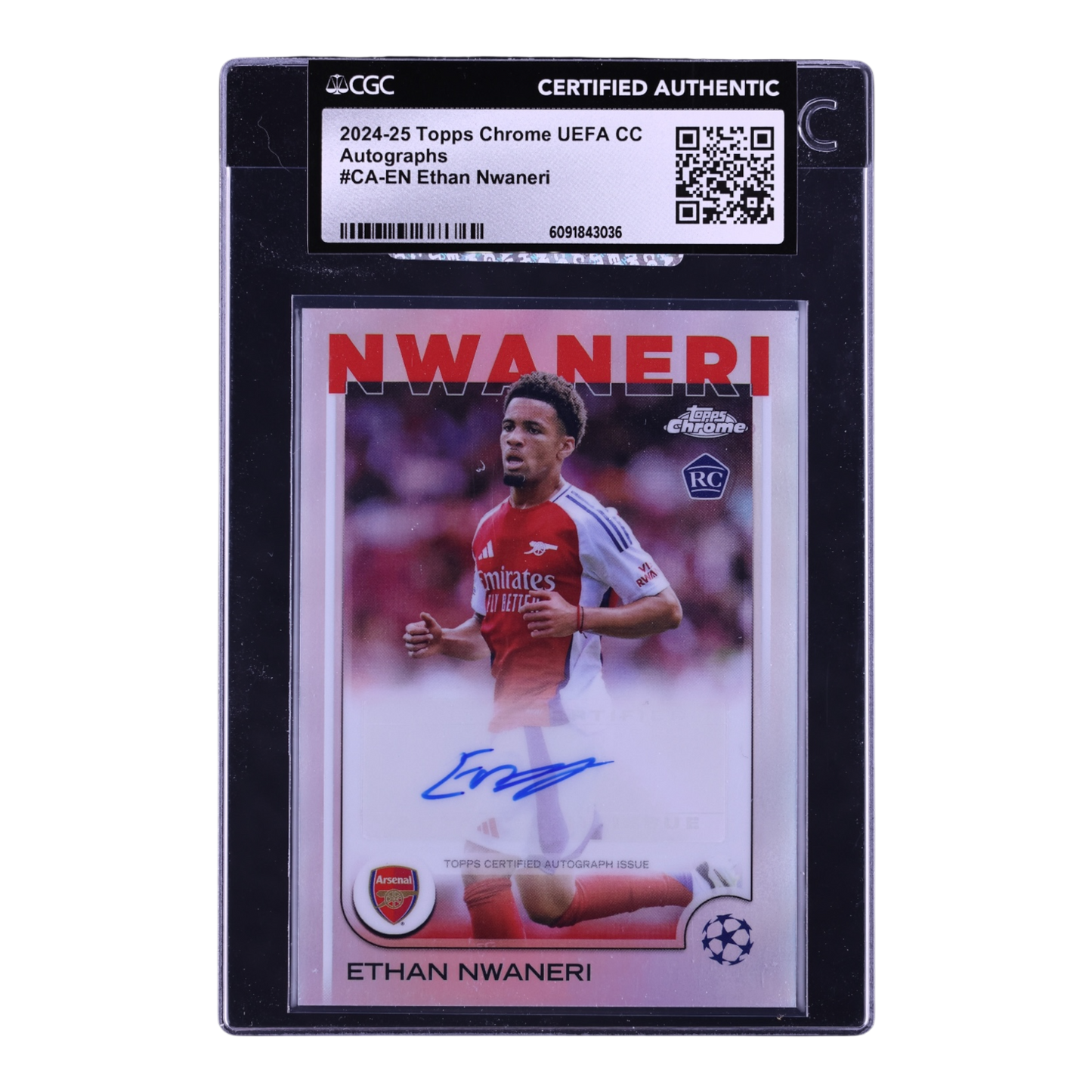 2024 Topps Chrome UEFA Club Competitions Ethan Nwaneri ROOKIE AUTO
