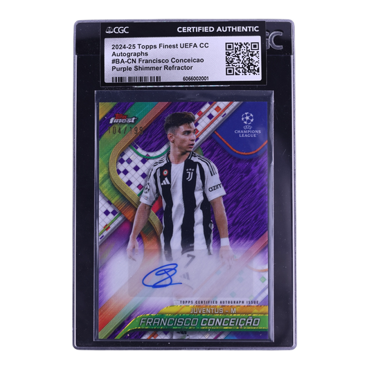 2024 Finest UEFA CC Purple Shimmer Ref. Francisco Conceicao AUTO