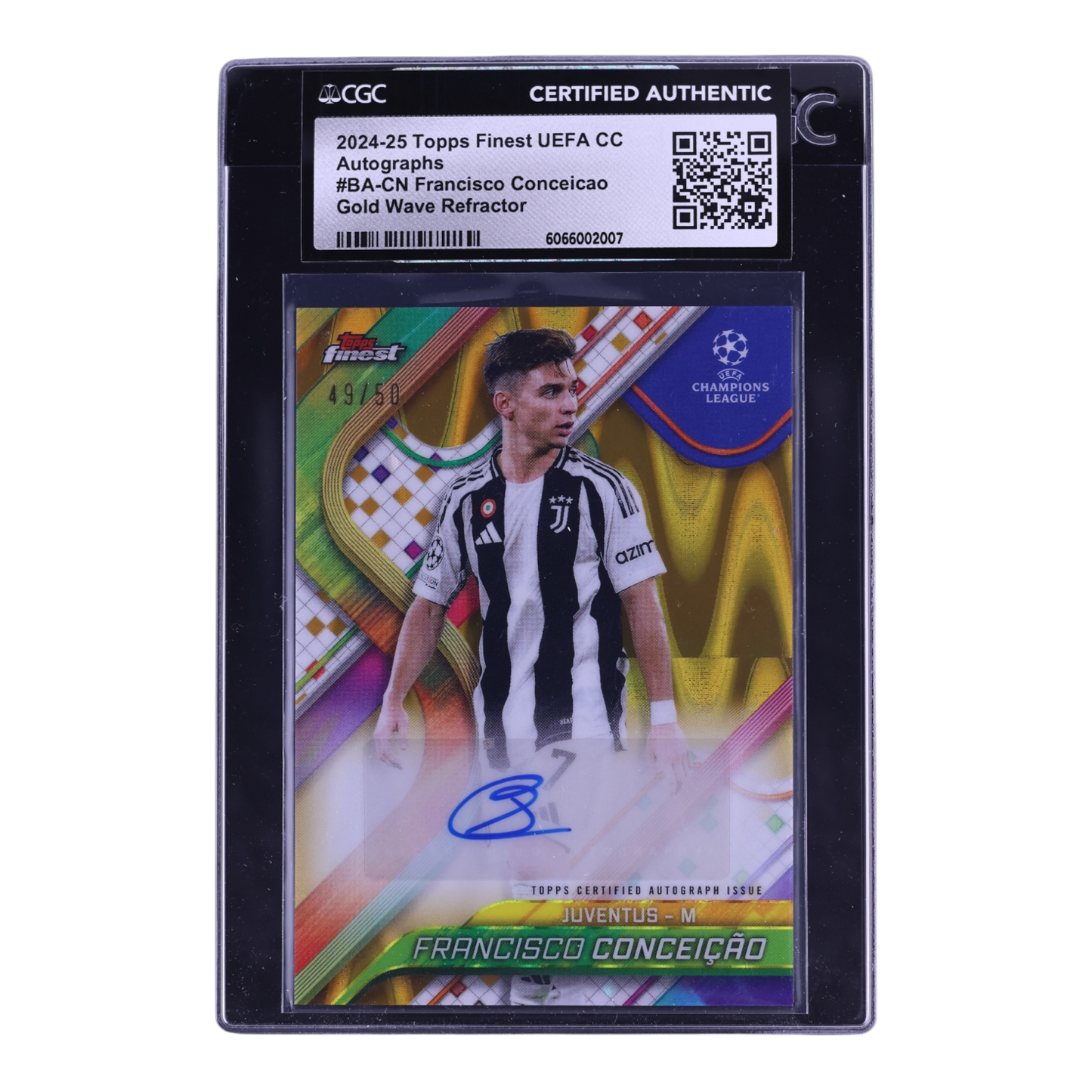 2024 Finest UEFA CC Gold Wave Refractor Francisco Conceicao AUTO  CGC AUTH