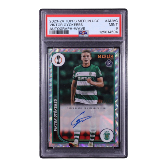 Viktor Gyokeres 2023-24 Merlin UEFA Club Competitions Autographs Wave Refractors #AUVG RC