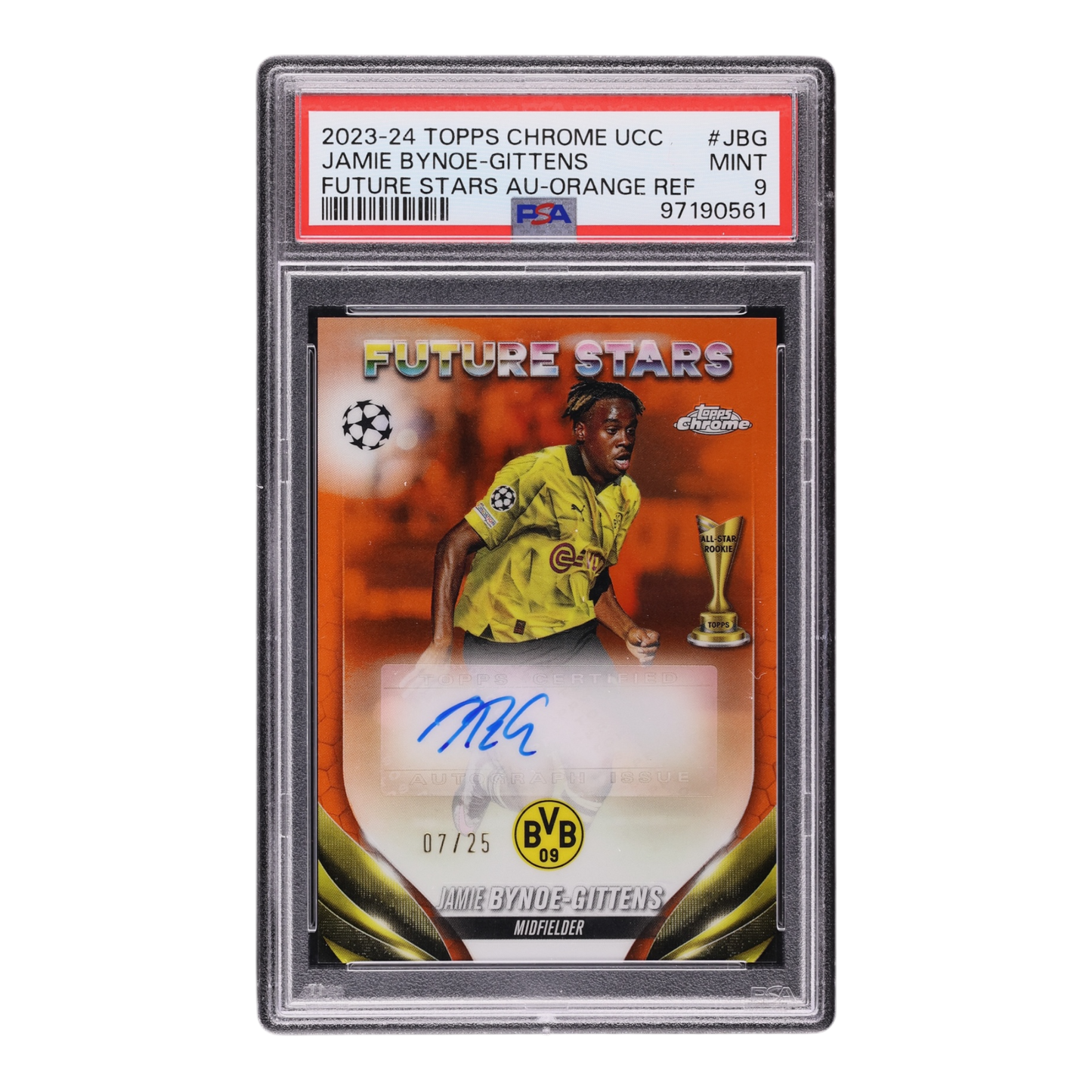 2023 Topps Chrome UEFA Club Competitions Future Stars Orange Jamie Bynoe-Gittens AUTO
