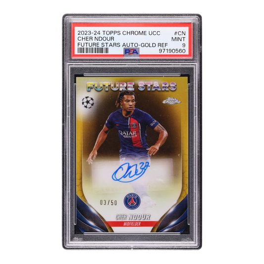 2023 Topps Chrome UEFA Club Competitions Future Stars Gold Refractor Cher Ndour